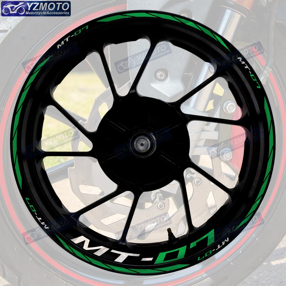 

Светоотражающие 17-дюймовые наклейки на колеса для мотоцикла, лента в полоску, ступица, наклейка на мотоцикл, аксессуары, водонепроницаемое украшение для MT-07 MT07