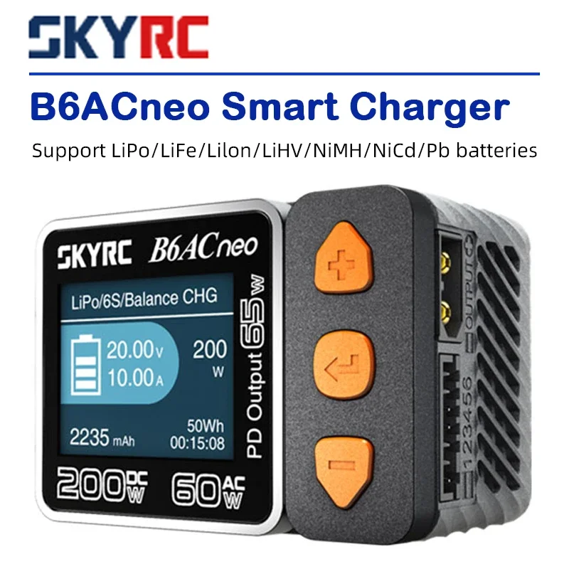 B6ACneo DC 200W AC 60W 10A Balance Battery Charger Discharger EU Plug for Lipo NiMH NiCD RC Model Battery EU PLUG