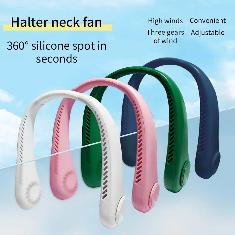 Ventilatore silenzioso portatile Ventilatore senza palette ricaricabile USB esterno MINI Cintura elettrica silenziosa per il collo Indossabile Raffreddamento rapido per dissipare il calore
