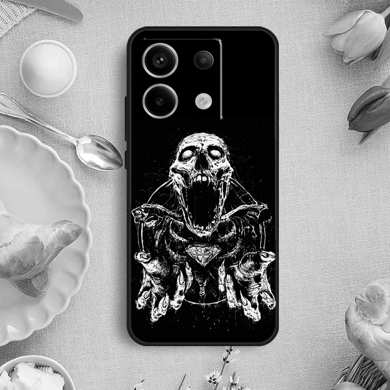 Gothic Fashion Skull Case For Xiaomi Redmi Note 12 11 9 10 13 Pro Plus 9S 10S 11S 12S Redmi 12 10 C 9C 13C Cover