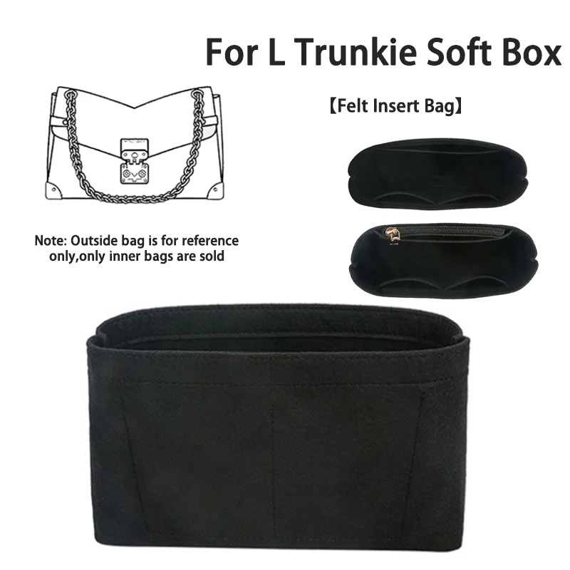 EverToner Trendy Felt Insert Bag Organizer Makeup Organizers Liner Perfect for L Trunkie Soft Box Women's Handbags Cosmetic Bags