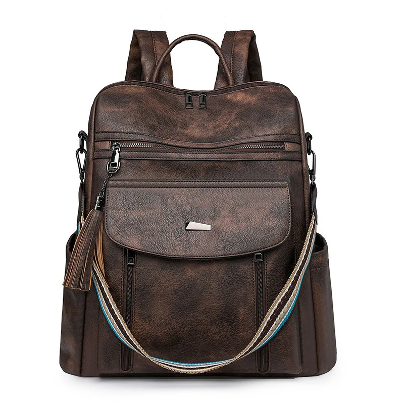 

Ladies Daypacks Fashion Backpacks Women Big Travel Bagpack Large School Bags for Girls Solid Color Leather Rucksacks Female