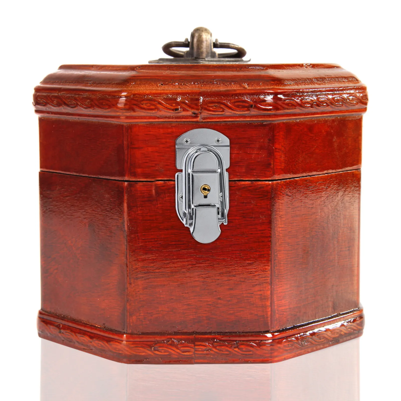 Vintage Wooden Box Hasp Lock Toggle Latch Suitcase Lock Decorative Jewelry Box Buckle Key Included Guitar Case Latch Hardware