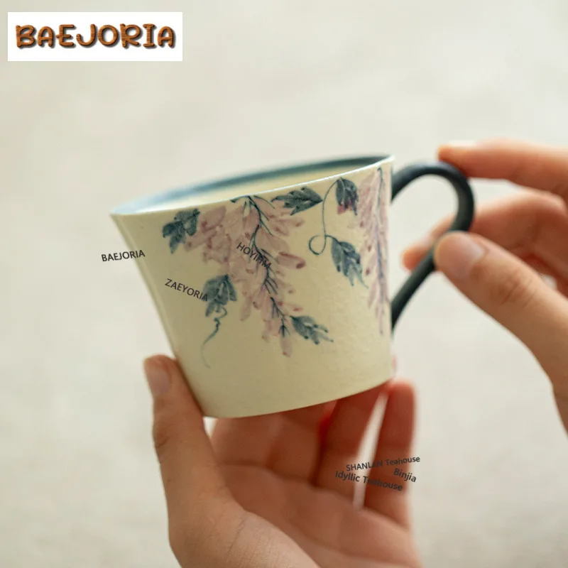 

150ml Hand-painted Underglaze Colour Coffee Mug Cappuccino Latte Cup Afternoon Tea Mug Office Water Cup Tea Items Ornaments