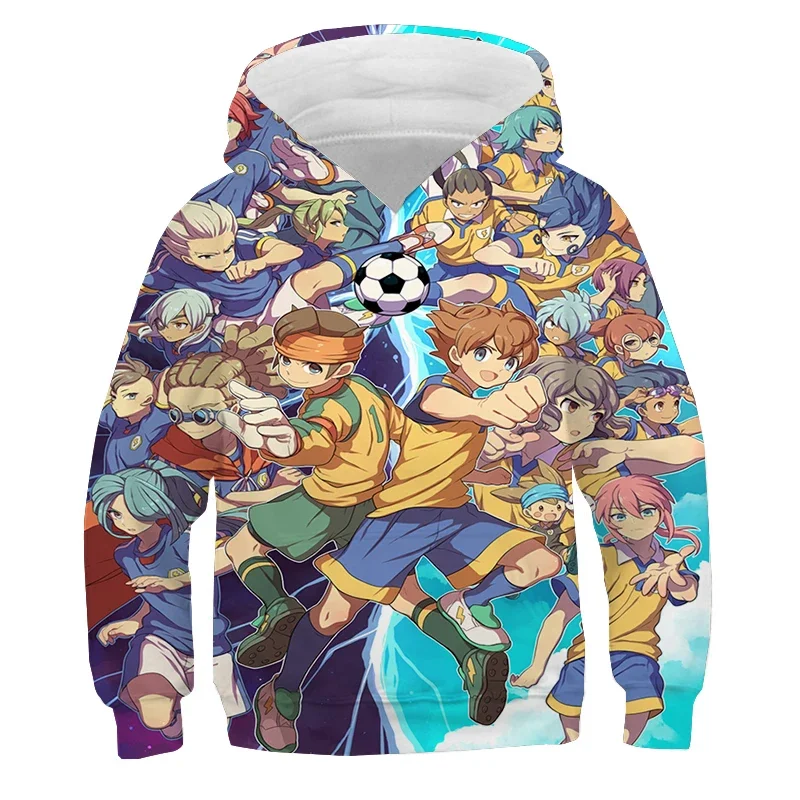 Inazuma Eleven Go Sudadera con capucha niños Casual Tops jersey de manga larga Otoño Invierno sudadera niños niñas Anime sudaderas con capucha regalos de navidad
