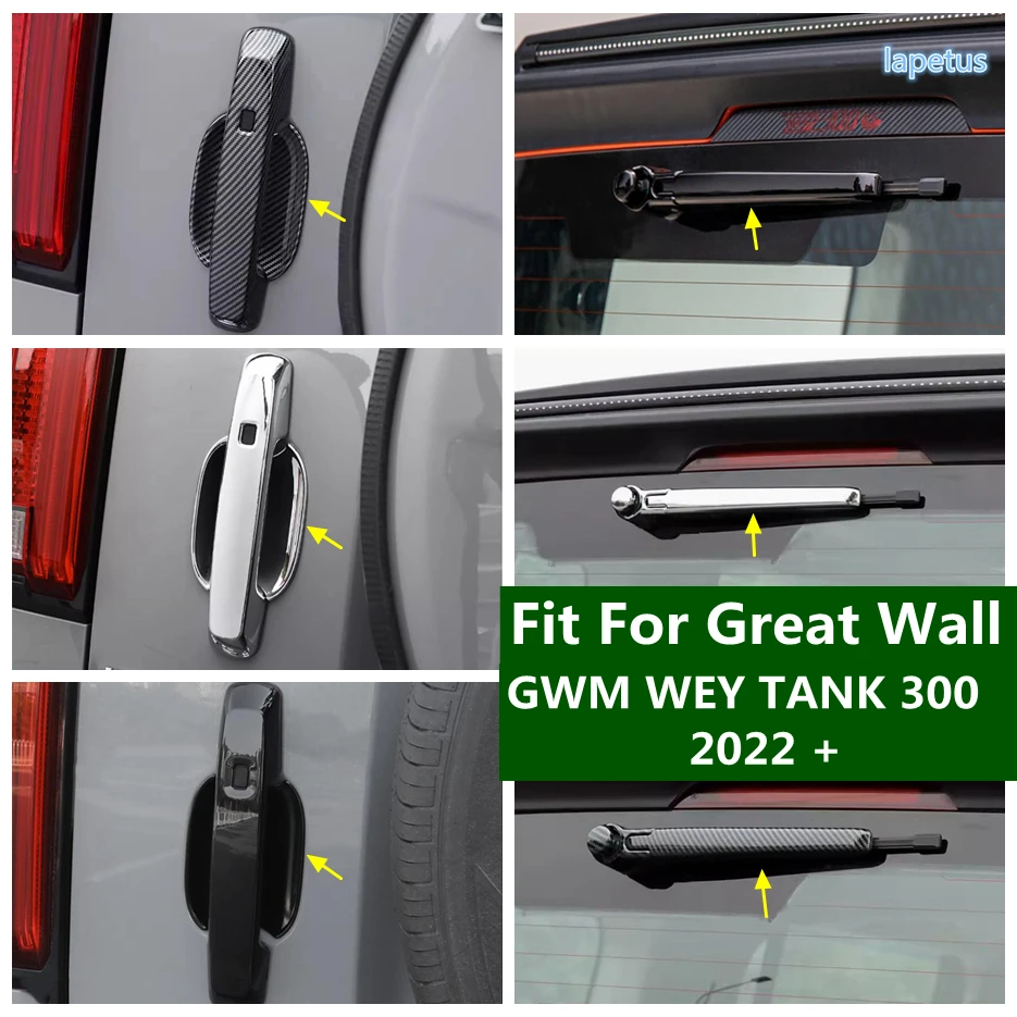 

Rear Door Pull Handle Catch Bowl Rear Window Wiper Decoral Cover Trim For Great Wall GWM WEY TANK 300 2022 2023 Car Accessories