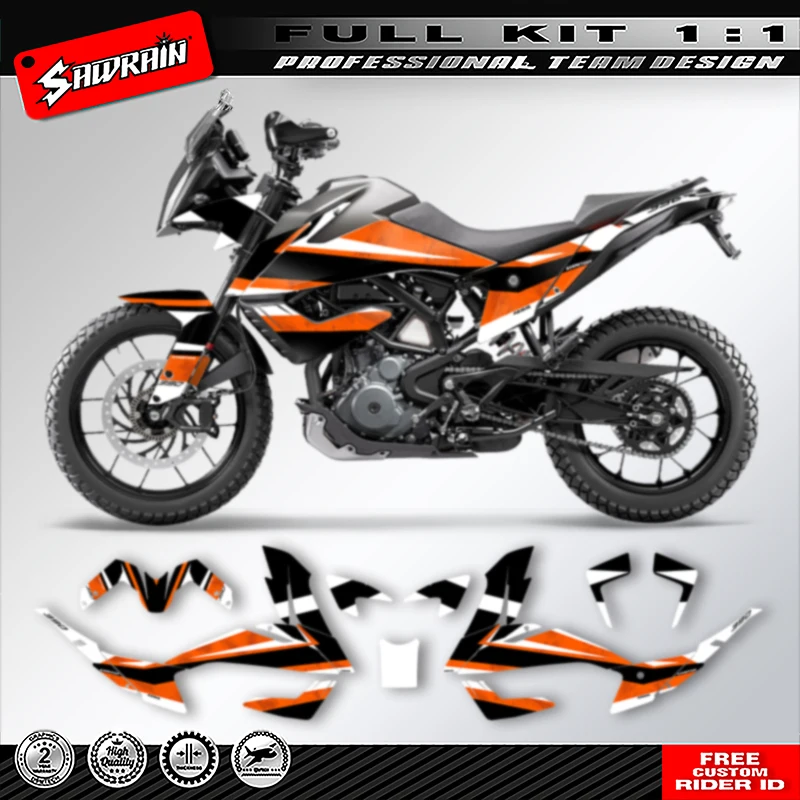 Sawrain Motorcycle Graphics Backgrounds Decals Stickers Kit Number Name Custom For KTM ADV 390 2020 2021 2022 005
