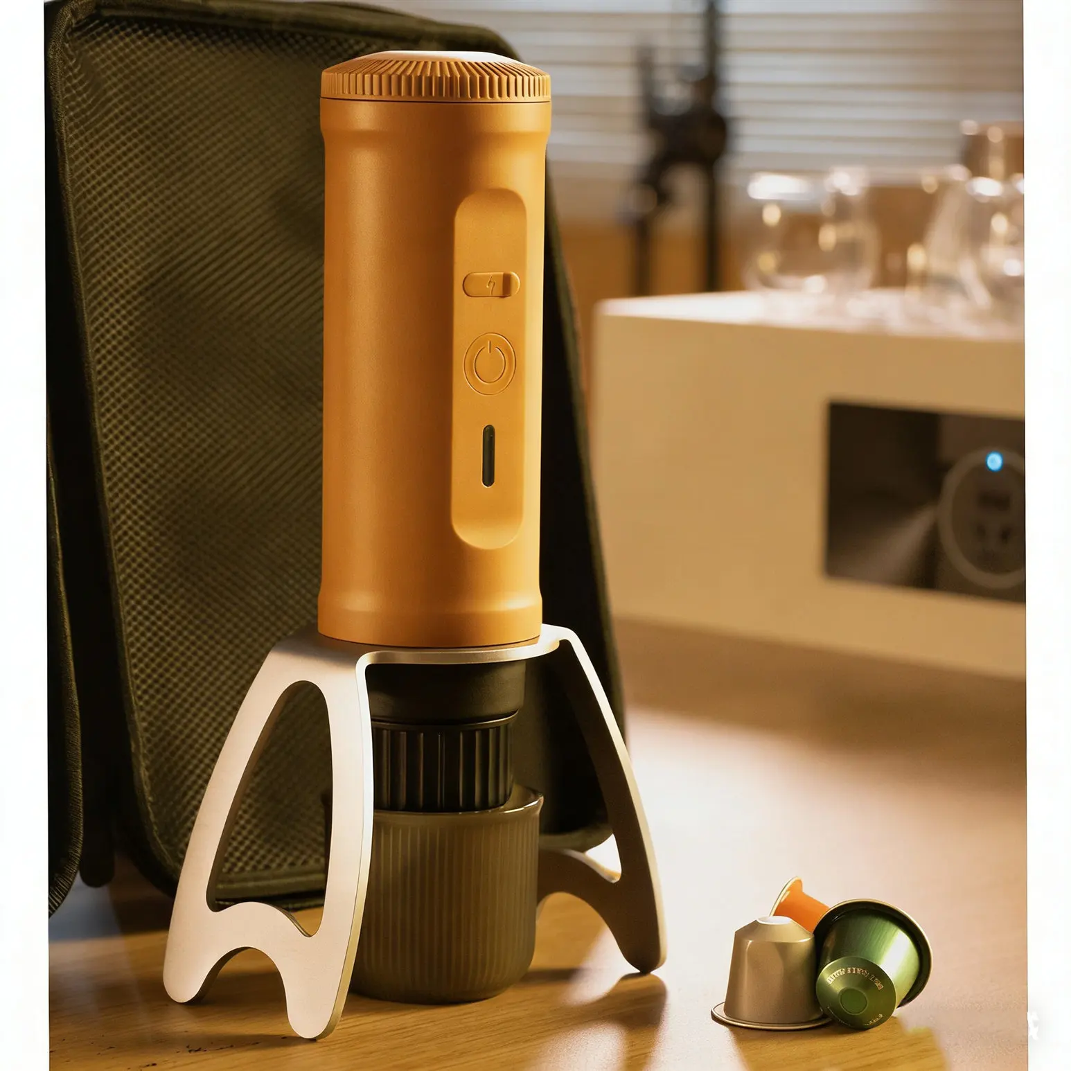 Portable USB Mini Espresso Coffee Machine Self-heating Compatible with Ground Coffee and s Suitable for Travel Office