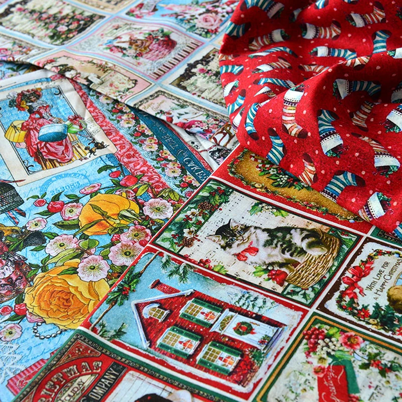 Patchwork tkanina bawełniana roślina kwiat Handmade DIY odzież druk cyfrowy przez pół metra