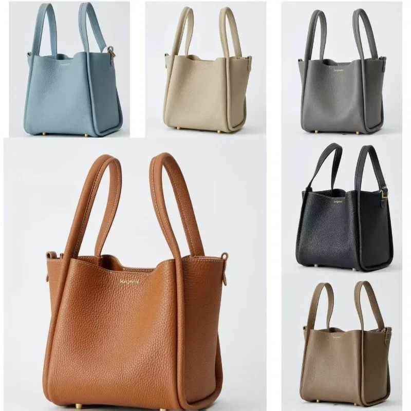 

Yuanbao Bag Mini Medium-sized Food Basket, Season 2025 New Locking Head Layered Cowhide, Large Capacity, Fashionable