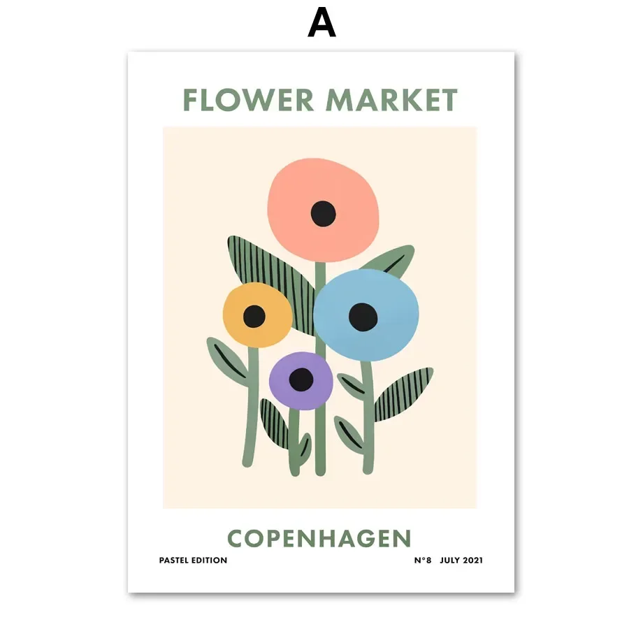 الكلاسيكية مجردة جدار الفن زهرة السوق بوهيميا HD قماش طباعة المشارك غرفة المعيشة المنزلي غرفة نوم اللوحة الزخرفية #4