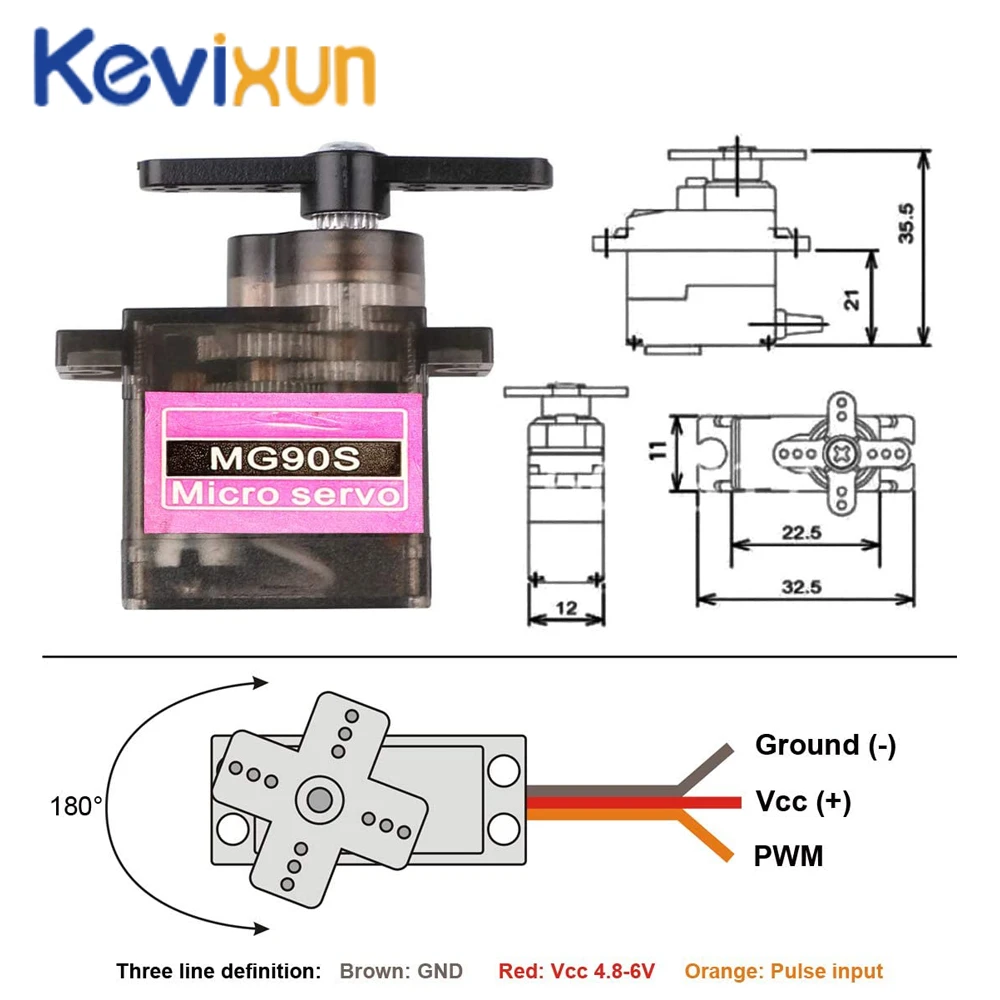 5/10PCS MG90S Micro Servo Motor Metal Gear Analog RC Servomotor 180 360 Degree  For Mini Car Airplane Helicopter Arduino Robot