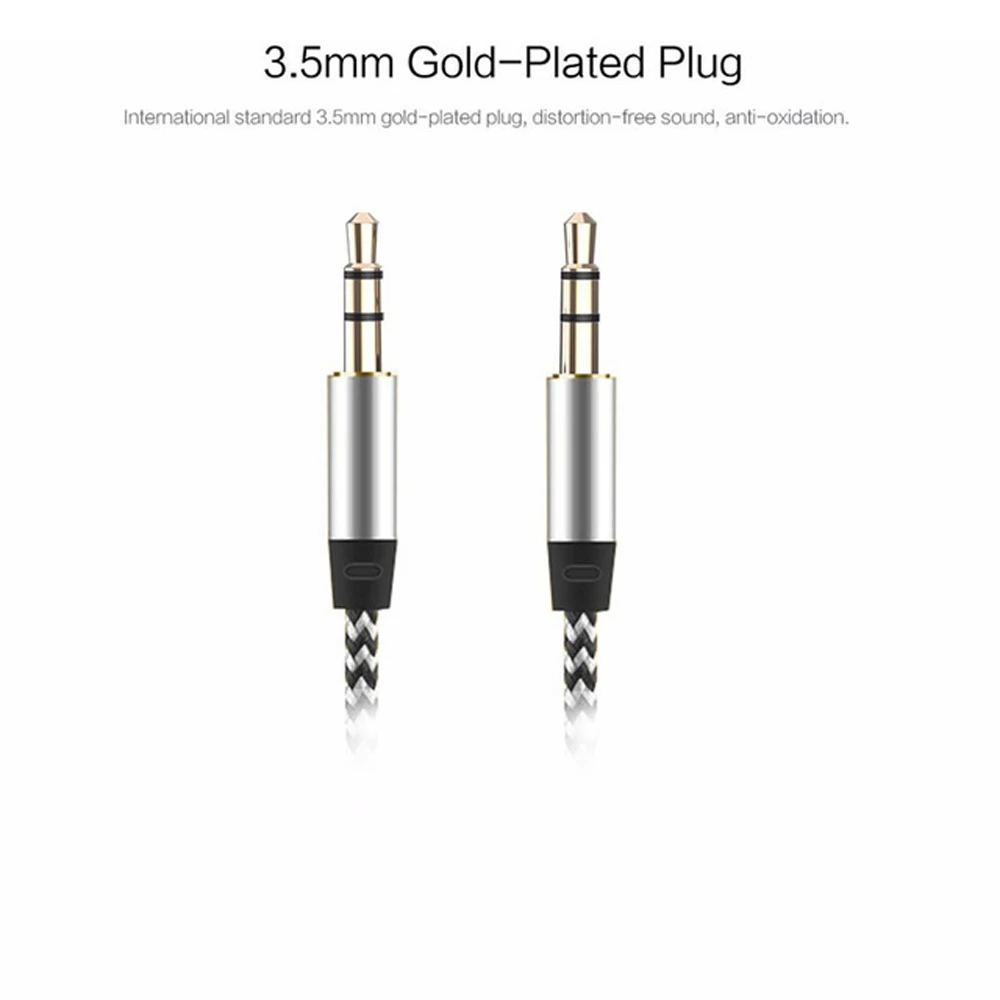 Male to Male Connected Cord 3.5 mm Adapter Earphone Stereo Audio Cable Digital Cables Cable Cord Adapter Aux Cable
