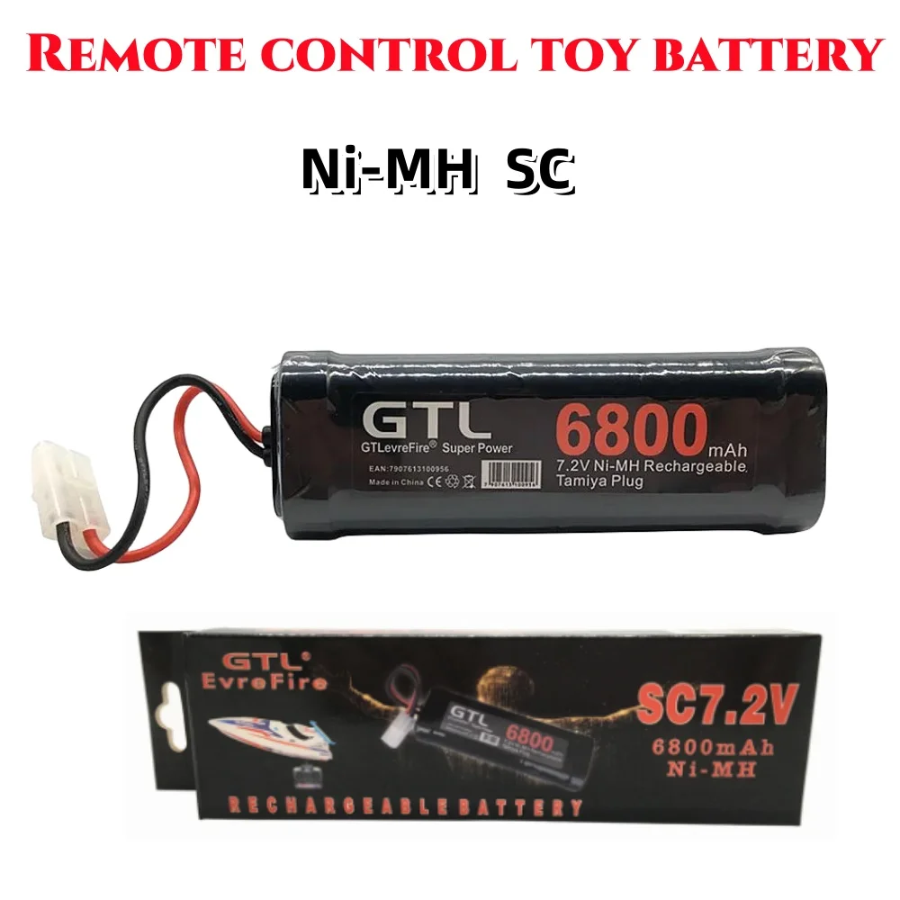 7.2V 6800Mah Nimh Replacement Rc Battery With Tamiya Discharge connector, Suitable for Rc Toy Racing Boats And Aircraft