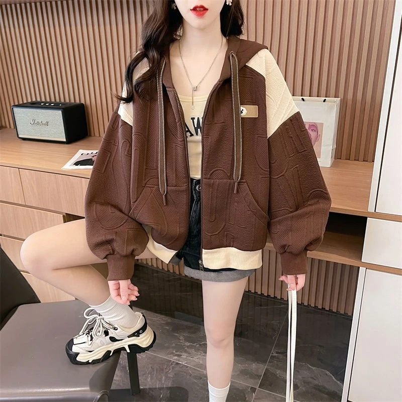 Cropped Full Zip Up Woman Hooded Tops Nice Color Korean Streetwear Y2k Emo Popular Clothes 2000s Hoodies Sweatshirt for Women
