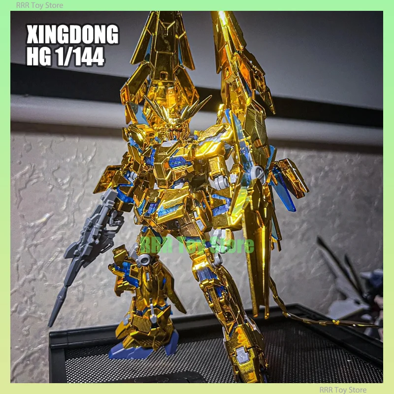 In Stock XINGDONG HG 1/144 Assembly Model Kit Rx-0 Unicorn 03 Phenex Narrative Ver Gold Coating Customized Robot Plastic Model