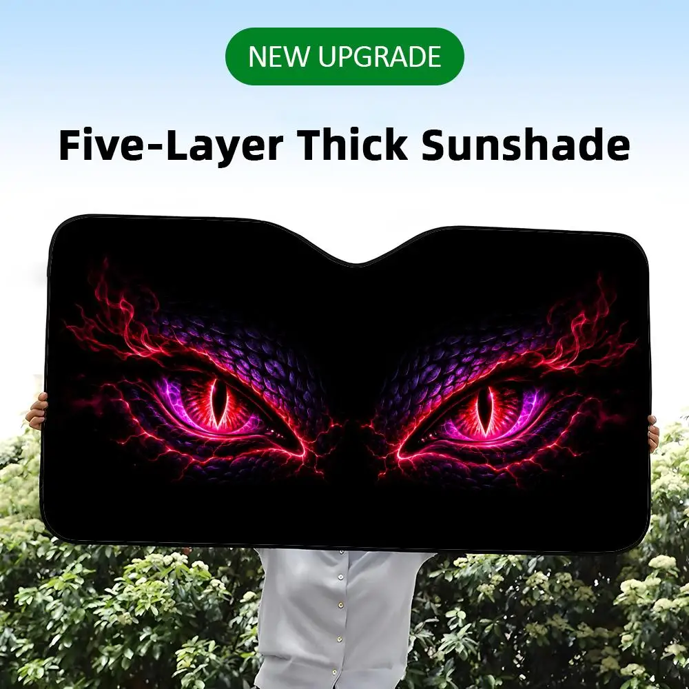 Coole Neonlicht-Augen-Sonnenblende, faltbar, universell passend für Autoscheiben, UV-Schutz, Wärmeisolierung, faltbare Abdeckung – Detail 10