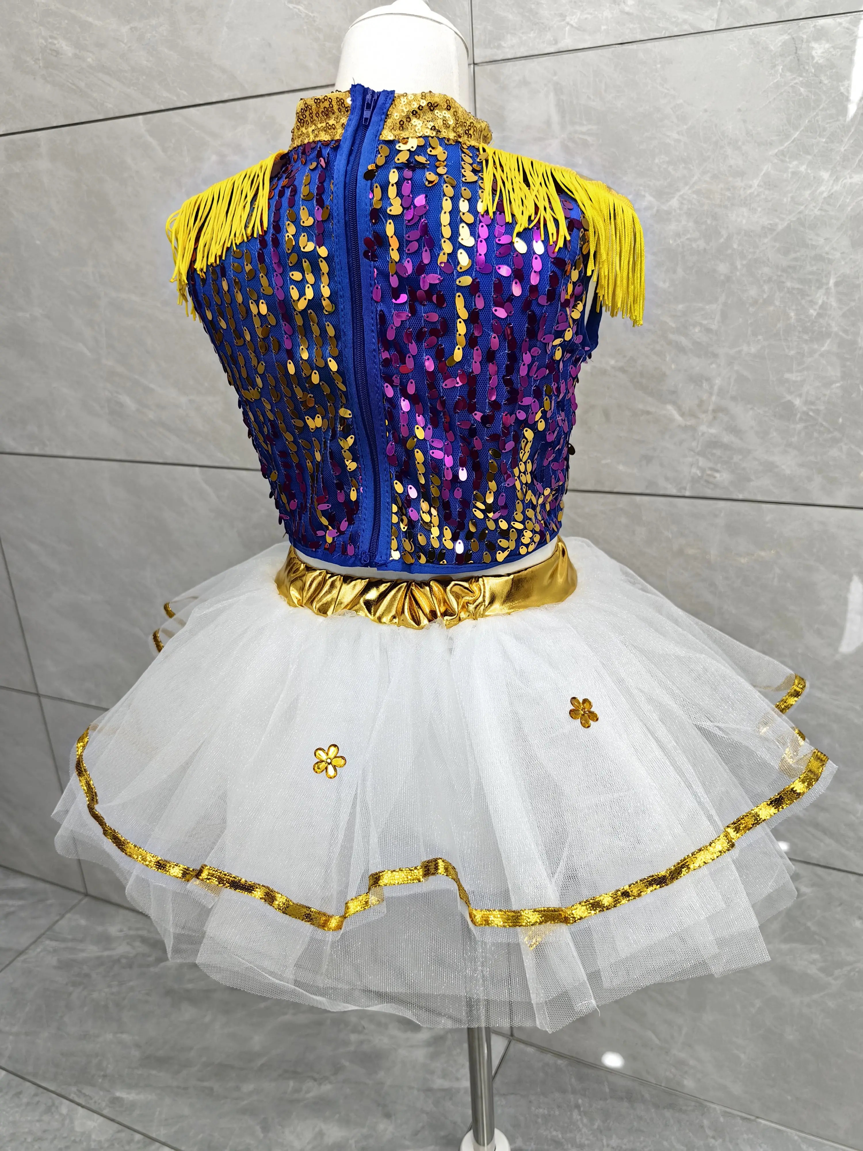 

New Sequin Jazz Dance Costume For Girls Boys Jazz Music Dance Street Girl Clothing Modern Dance Wear