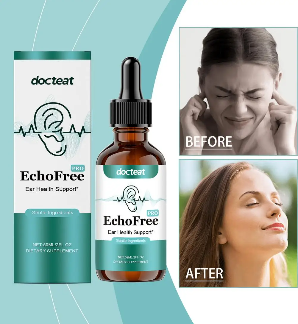 60ml Tinnitus Relief Drops Ear Support Supplement Liquid Drops Natural Cochlea Earwax Softening Cleaner Daily Care Supplies