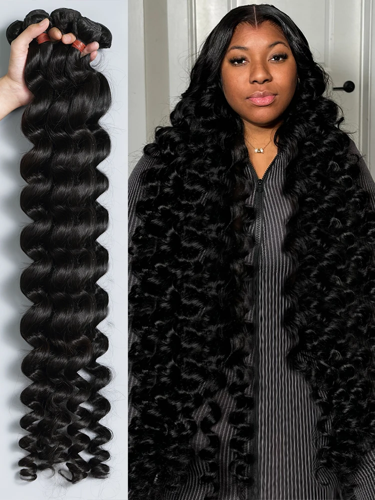 30 32 Inch Loose Wave Bundles Human Hair Bundles Loose Deep Wave Bundles Brazilian 3 4 Raw Hair Bundles Bundles Hair Extensions