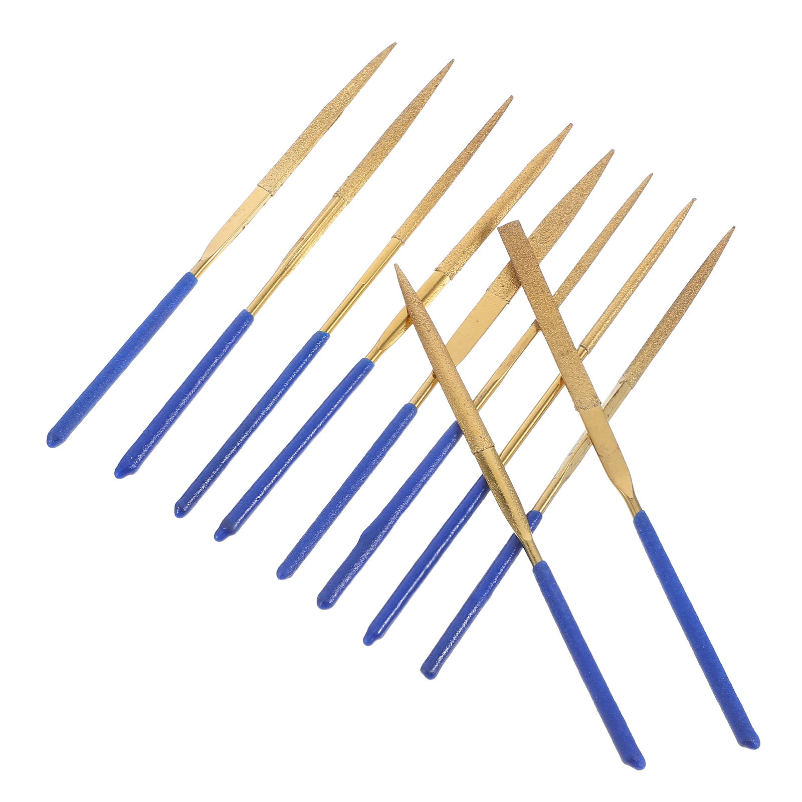 

10pcs Mini Needle File Set Titanium-Coated Precision Metal Riffler Files Compact Micro Design For Wood Stone