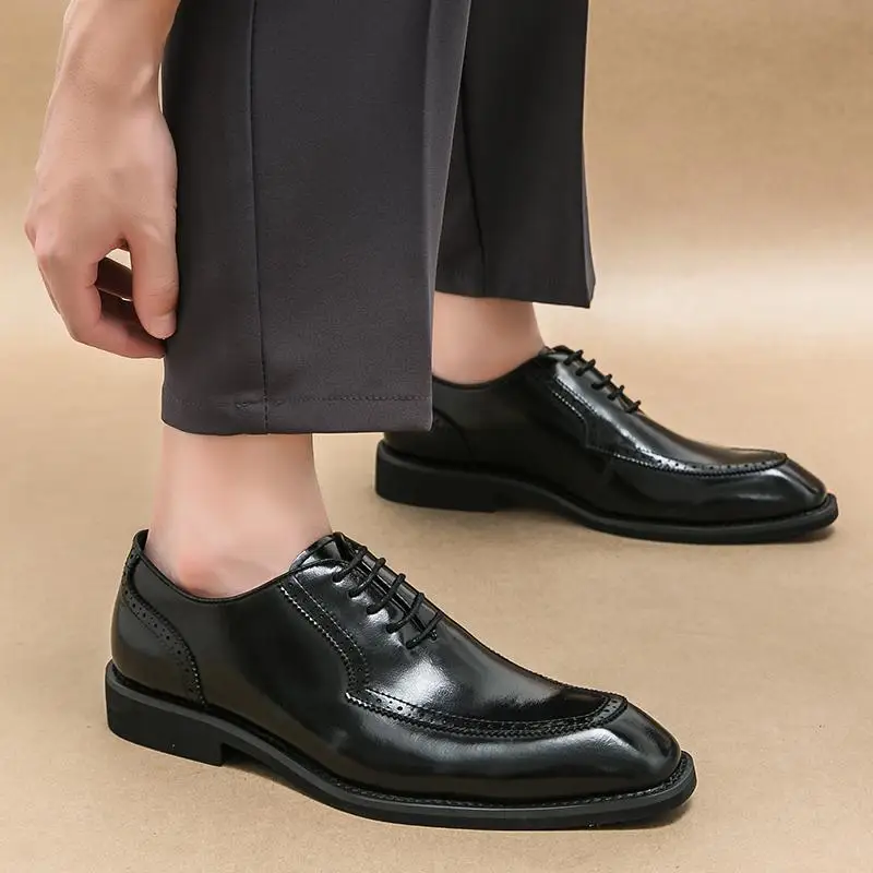 Chaussures provoqué faites à la main pour hommes, chaussures de soirée de mariage, derby de luxe, vêtements de cérémonie élégants, nouveau