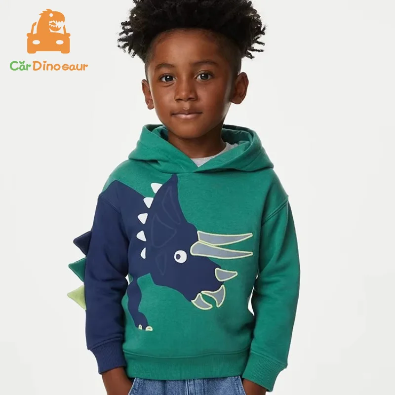 

2025 Spring Autumn 2 3 4 5 6 7 8 10 Years 90-140cm Children Cotton Cartoon Animal Long Sleeve Hoodies School Kids Boy Sweatshirt