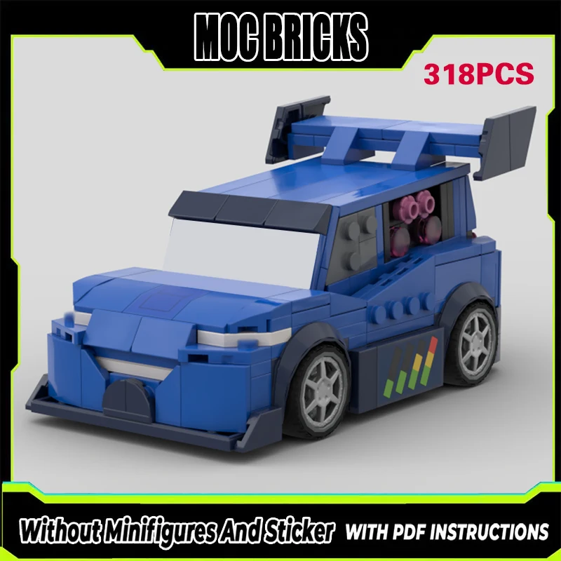 

Speed Racing Car Model MOC Building Bricks Blue Racing Car Modular Technology Gifts Holiday Assemble Children Toys Suit