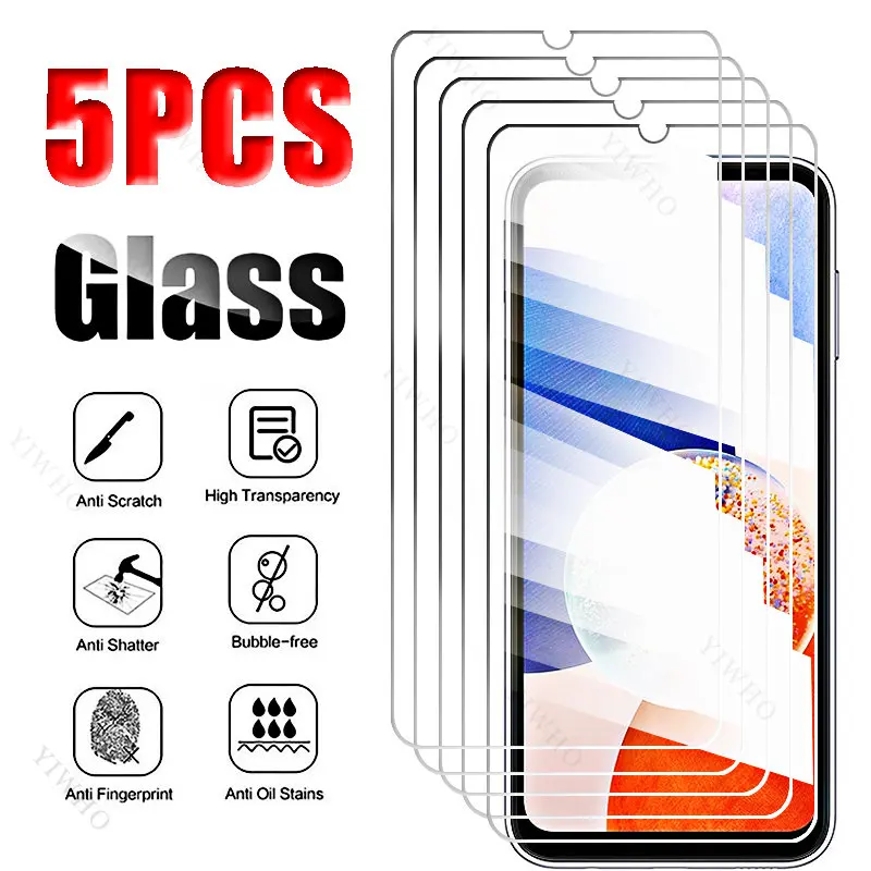 

Закаленное стекло для Samsung Galaxy A14 5G 4G 6,6 дюйма, 5 шт., Защитная прозрачная пленка для экрана Samsung A146, A145, A 14