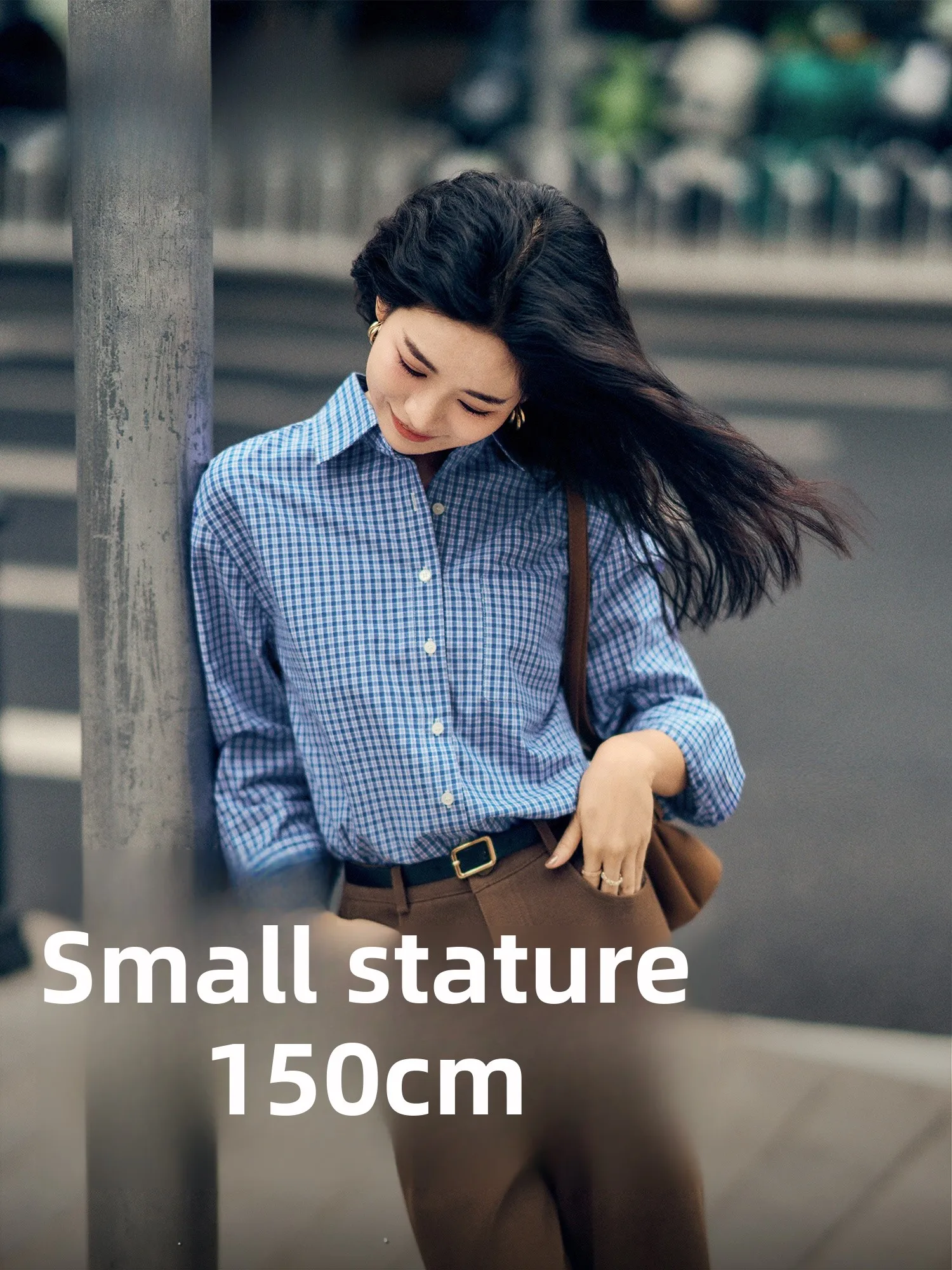 

Blue Pure Cotton irt Women's Sle Commute Faion Fitted Long Sve Breathable Comfortable Cotton Blend Geometric Pattern