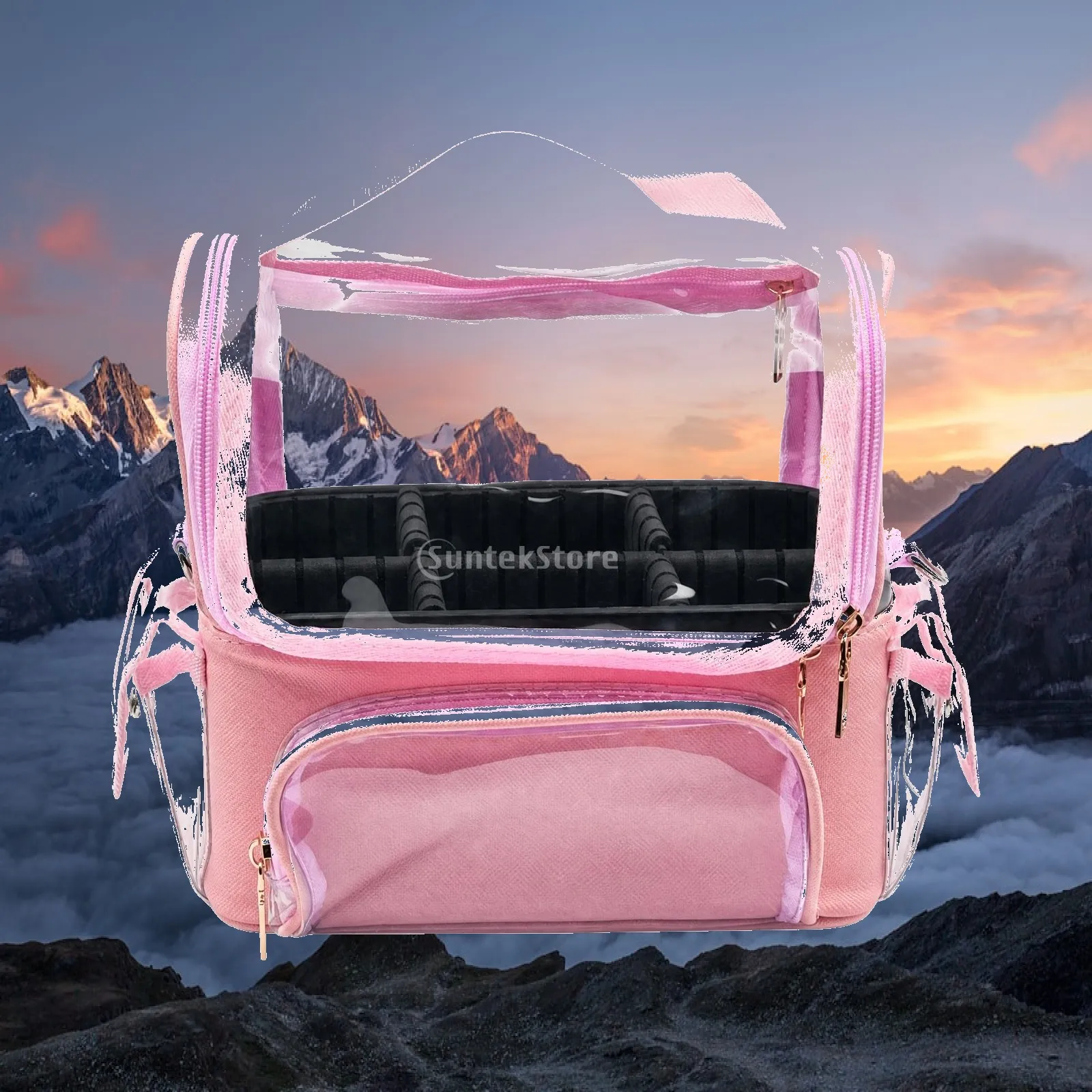 Portable Travel Toiletry Organizer Bag with Zipper Clear Makeup Pouch for Luggage and Countertop