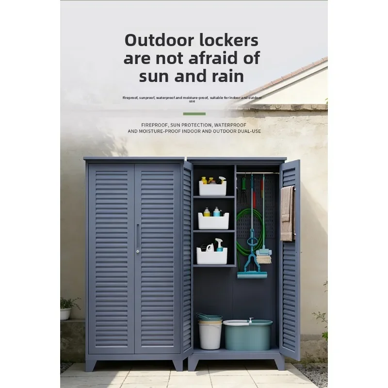 Outdoor Locker Storage Cabinet Outdoor Waterproof Sunscreen Villa Sundries Tool Cabinet Housekeeping Cleaning Cabinet