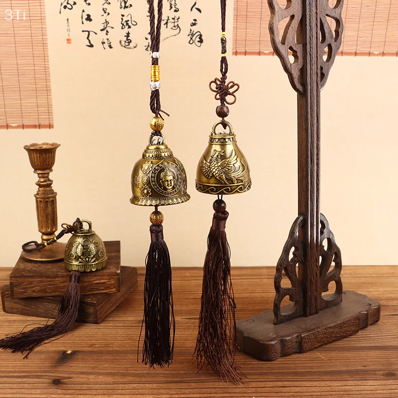 風水仏教銅鐘宗教風鈴仏魚座フェニックスホームハンギング装飾祝福幸運ハンギングベル