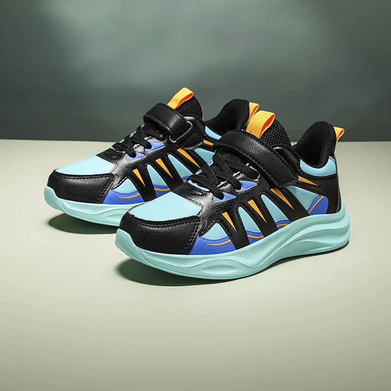 

Fashion Autumn Kids Sneakers Comfortable Leather Children's Sports Shoes HOOK&LOOP Non-slip Casual Sneakers Girls Boys Trainers