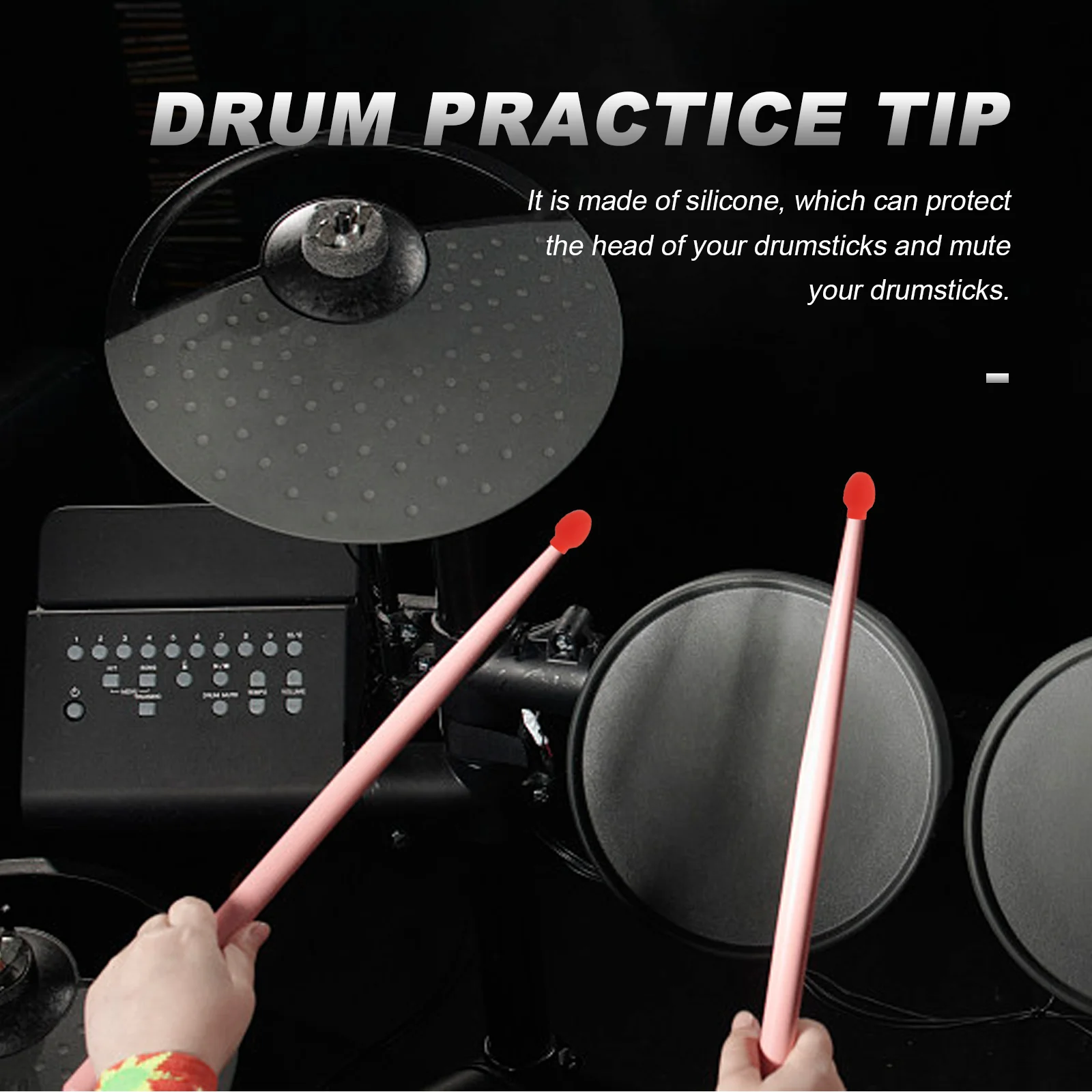 8 PCS Drum Sticks Replacement Practice Tip Drumstick Set Percussion Accessories Bass Pads Rubber