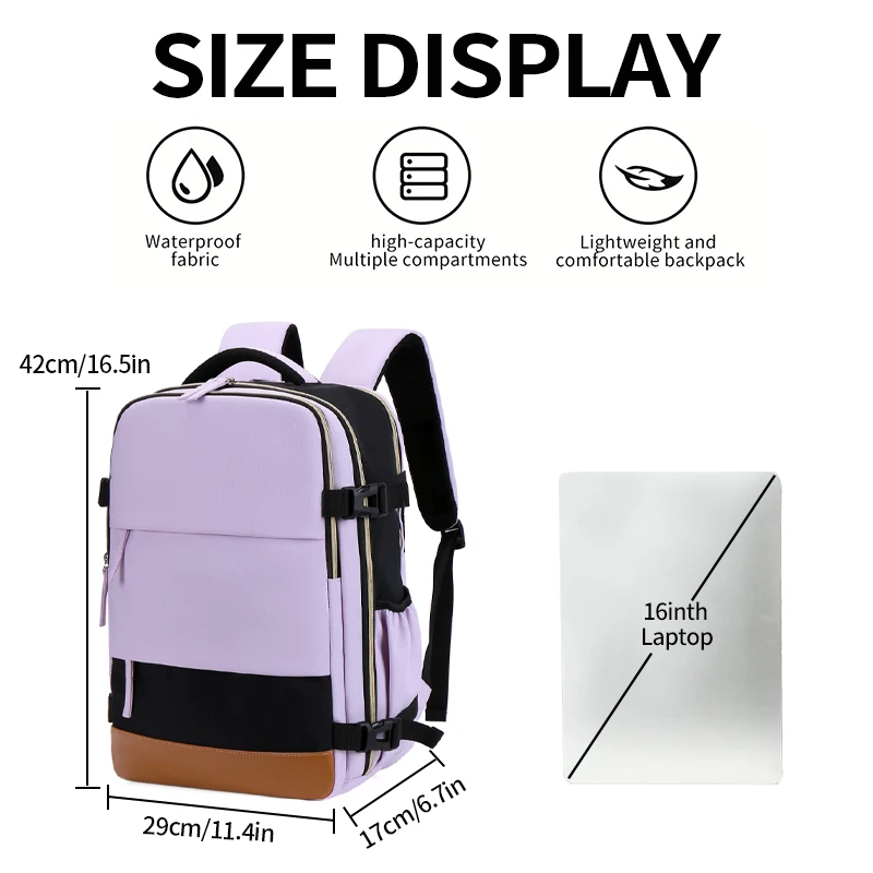 Large-capacity simple backpack, women\'s multi-functional travel luggage backpack, student school bag