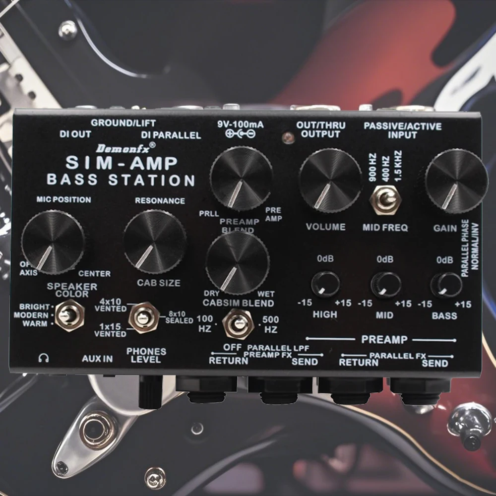 محطة Power Amp SIM الجديدة Demonfx SIM-AMP Simplifier Bass | جهاز محاكاة Preamp، كابينة ستيريو SIM & DI Out لباس كهربائي #1