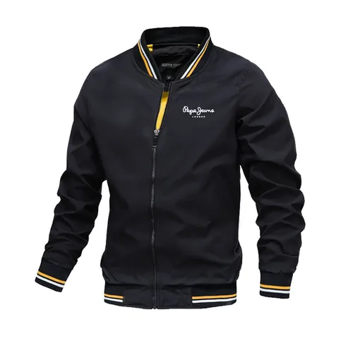 Imagen 2 del producto 2025 Primavera Verano chaqueta Bomber hombres negro Casual Slim Fit béisbol chaquetas para hombre nueva moda de otoño chaquetas de alta calidad para hombres