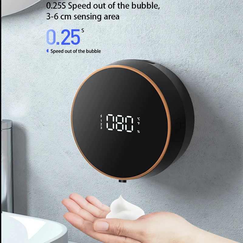 Dispenser Sabun Sensor Otomatis Baru Mesin Busa Cuci Tangan Otomatis Terpasang Di Dinding 300Ml USB Elektrik Pencuci Tangan Inframerah Tanpa Sentuhan