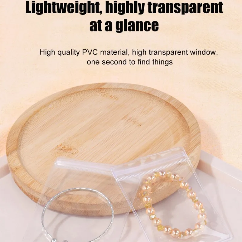 حقيبة تخزين شفافة مجوهرات مقاومة للرطوبة والغبار حلق سوار سميك مضاد للأكسدة
