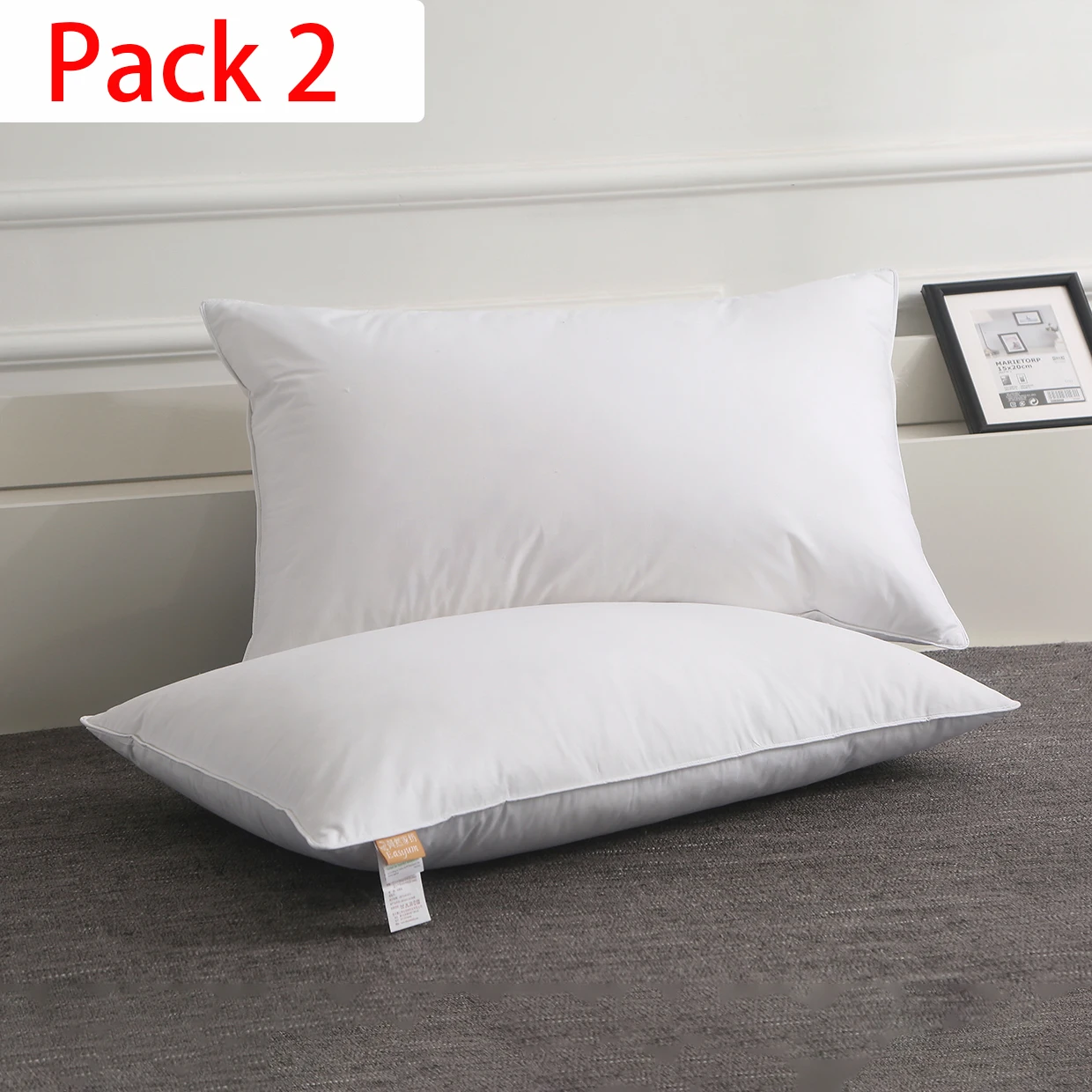 

30*50 35*50 45*45 40*60cm 2 pieces 100% Cotton Goose Down Pillow Backrest Seat Sofa Waist Bed Cushion Pad Pillow Filling Sets