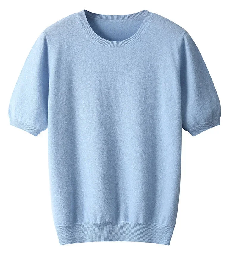 Cashmere T-shirt Men Base Layer Merino Shirt Wicking Breathable Short T-shirt Luxury Clothing Big Size