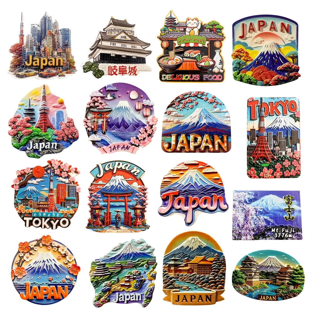 Asia Japan Mt. Fuji  Gifu Castle 3D Fridge Magnet Tourist Souvenirs Refrigerator Magnetic Decoration Articles Collection