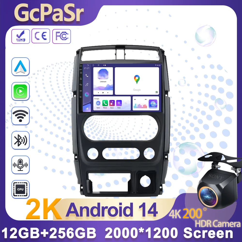 

Android 14 CarFor Suzuki Jimny 3 2005-2016 2017 2018 2019 Carplay Auto Radio Stereo Multimedia Navigation Screen Android