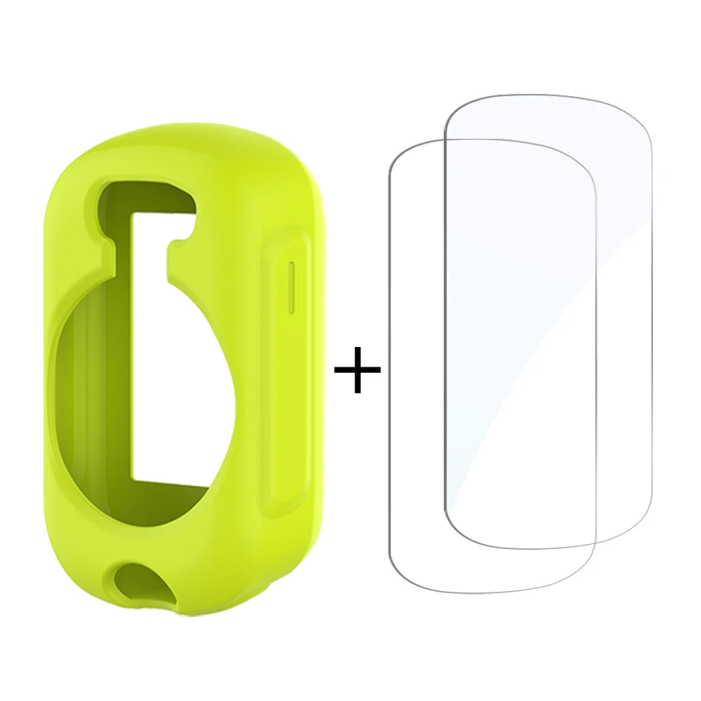 2 Stück Gehärtetes Glas + Silikonhülle für Garmin Edge 850 550 840 540 530 830 1040 130 Plus GPS-Stoppuhr Displayschutzfolie