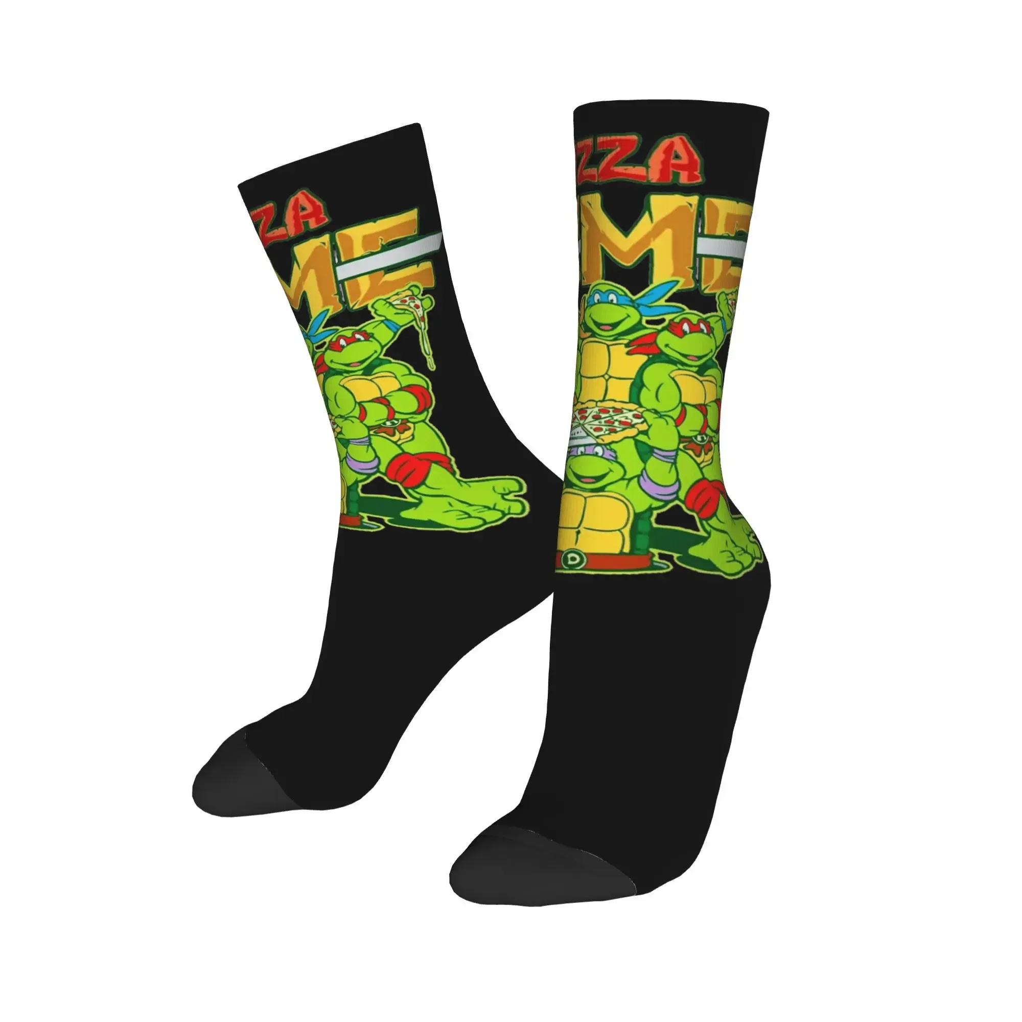 Teenage Turtles  Pizza Time  Print Dress Socks Product for Daily Wear Non-slip Funny Cute Movie Printed 