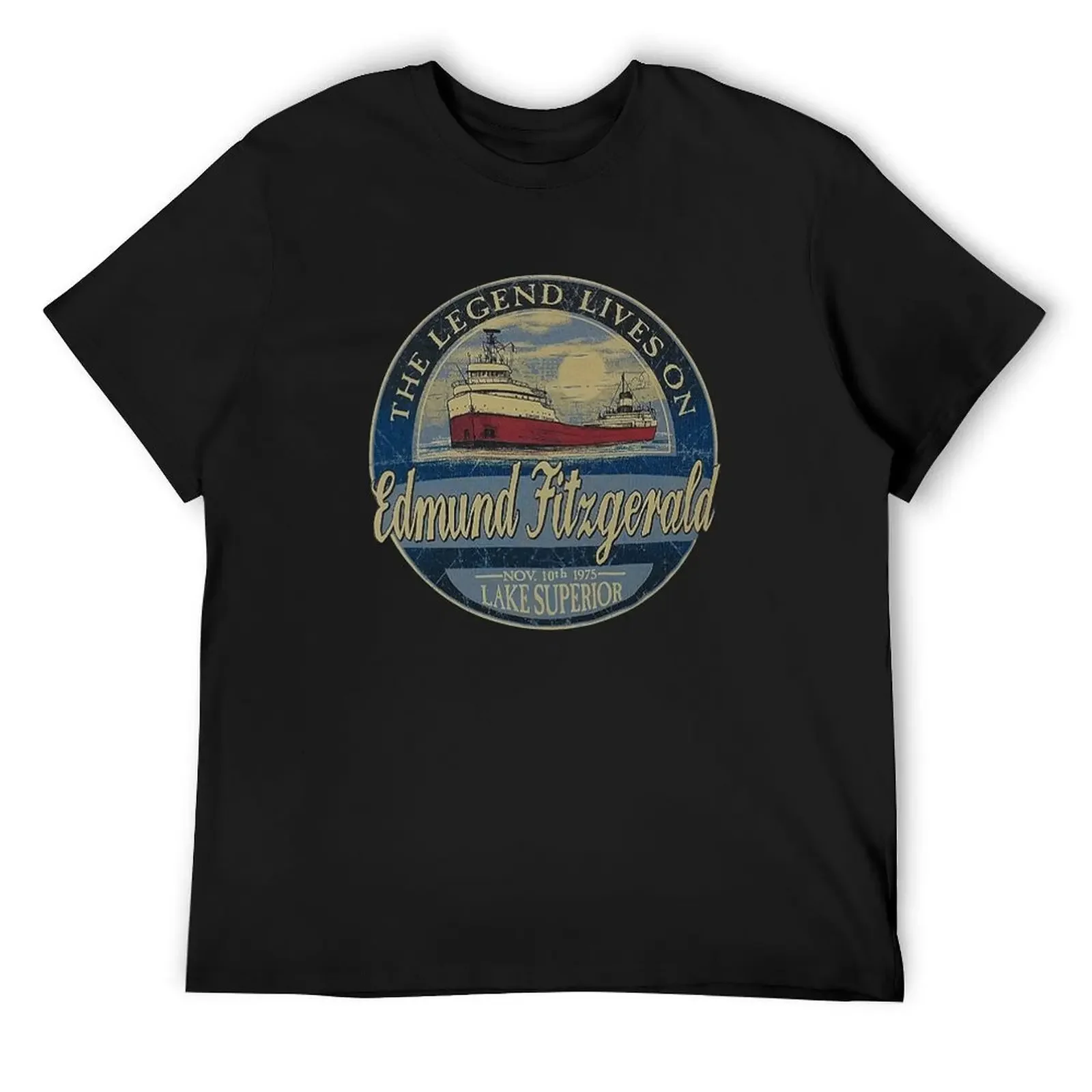 

The Legend Lives Great Lakes Shipwreck Historical T-Shirt man clothes heavyweights luxury designer funny t shirts for men