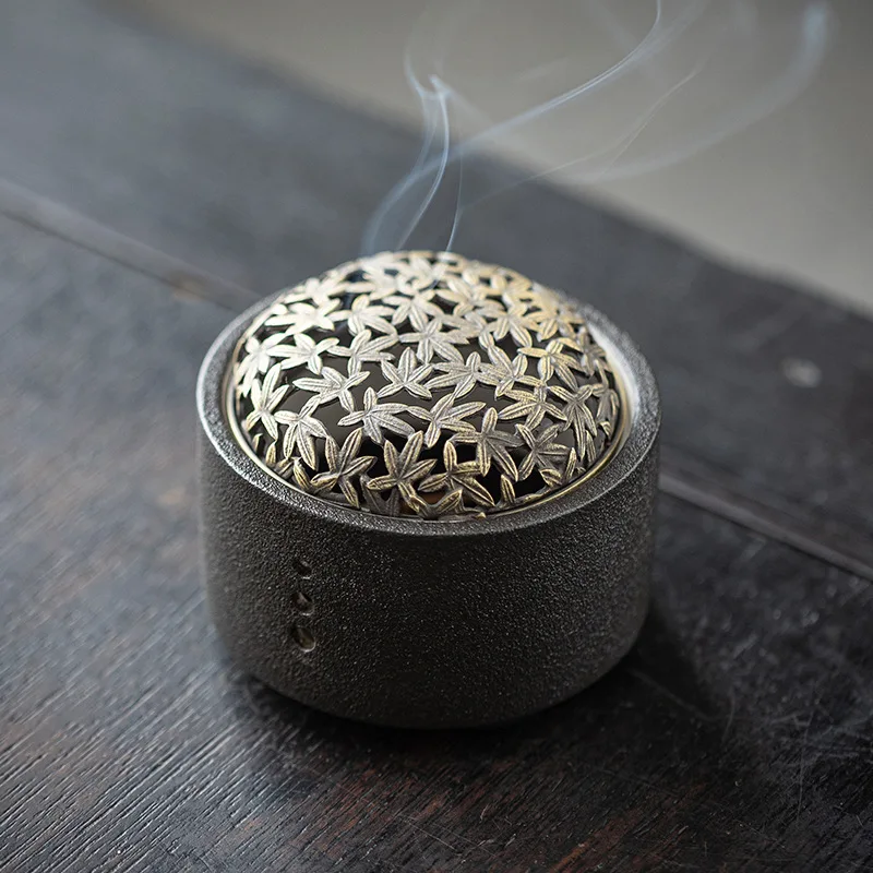 Ceramic Incense Stove Zen Retro Mosquito Incense Stove Home Decoration Ashtray Desktop Decoration Mesh Cover Incense Plate