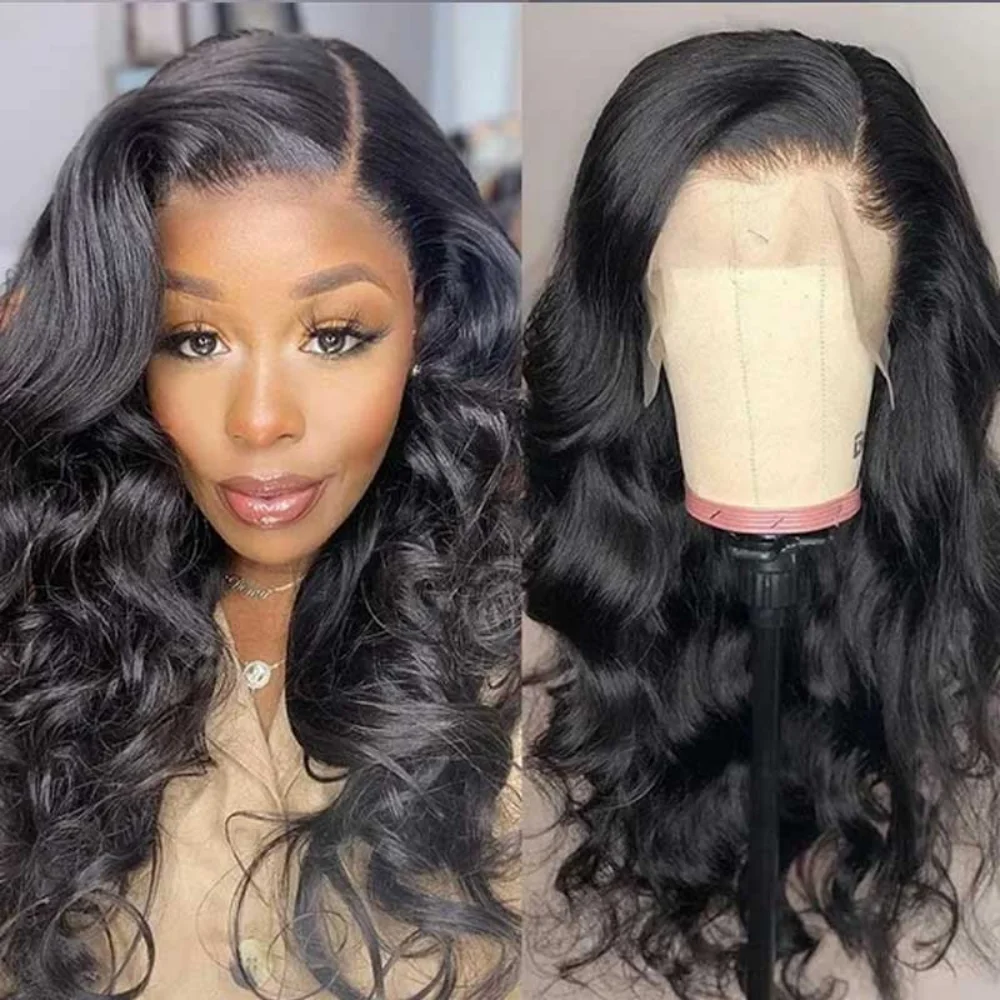 Body Wave Lace Front Echthaarperücke 30 34 40 Zoll 200 Dichte Brasilianisches Remy 13x6 Transparente HD Lace Frontal Perücken für Frauen – Detail 1