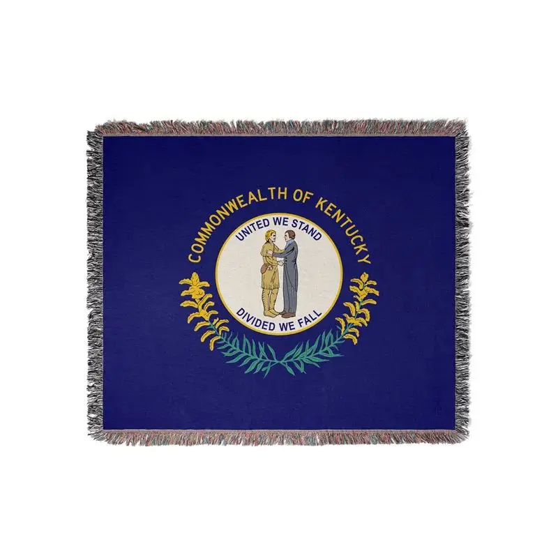 Aertemisi Kentucky United States of America Jacquard Fringed Woven Throw Blanket